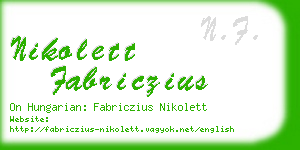 nikolett fabriczius business card